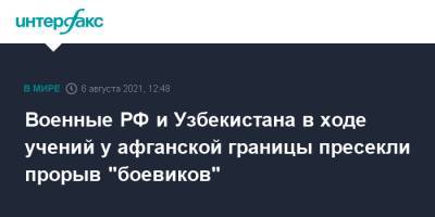 Михаил Теплинский - Военные РФ и Узбекистана в ходе учений у афганской границы пресекли прорыв "боевиков" - interfax.ru - Москва - Россия - Сирия - Узбекистан - Афганистан - Сурхандарьинская обл.