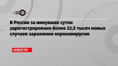 В России за минувшие сутки зарегистрировано более 22,5 тысяч новых случаев заражения коронавирусом - echo.msk.ru - Москва - Россия - Санкт-Петербург - Московская обл.