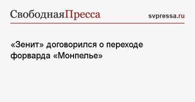 «Зенит» договорился о переходе форварда «Монпелье» - svpressa.ru - Россия - Санкт-Петербург - Франция - респ. Алания