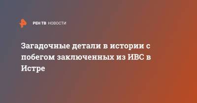 Владимир Маругов - Загадочные детали в истории с побегом заключенных из ИВС в Истре - ren.tv - Московская обл. - Истра - Московская область