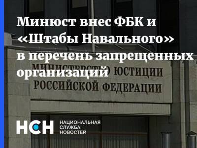 Минюст внес ФБК и «Штабы Навального» в перечень запрещенных организаций - nsn.fm - Россия