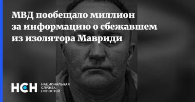 Владимир Маругов - МВД пообещало миллион за информацию о сбежавшем из изолятора Мавриди - nsn.fm - Россия - Московская обл. - Московская область