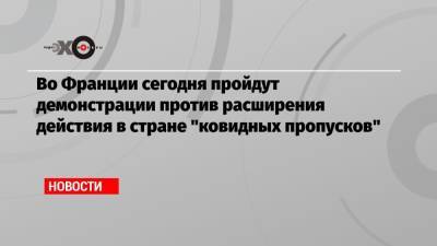Во Франции - Во Франции сегодня пройдут демонстрации против расширения действия в стране «ковидных пропусков» - echo.msk.ru - Франция