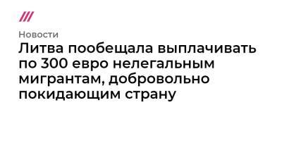 Мантас Адоменас - Литва пообещала выплачивать по 300 евро мигрантам, добровольно покидающим страну - tvrain.ru - Белоруссия - Литва