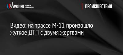 Видео: на трассе М-11 произошло жуткое ДТП с двумя жертвами - ivbg.ru - Москва - Украина - Санкт-Петербург