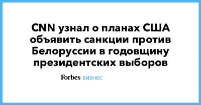 Александра Лукашенко - Светлана Тихановская - CNN узнал о планах США объявить санкции против Белоруссии в годовщину президентских выборов - forbes.ru - Россия - США - Белоруссия