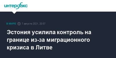Эстония усилила контроль на границе из-за миграционного кризиса в Литве - interfax.ru - Москва - Эстония - Литва - Минск - Латвия