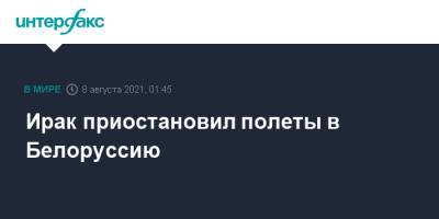 Ирак приостановил полеты в Белоруссию - interfax.ru - Москва - Белоруссия - Германия - Ирак - Литва - Минск