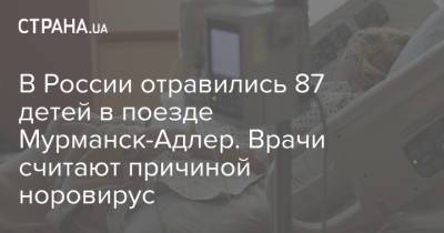 В России отравились 87 детей в поезде Мурманск-Адлер. Врачи считают причиной норовирус - strana.ua - Россия - Украина - Мурманск - Ивано-Франковская обл. - Адлер