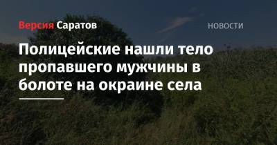Полицейские нашли тело пропавшего мужчины в болоте на окраине села - nversia.ru - район Балашовский