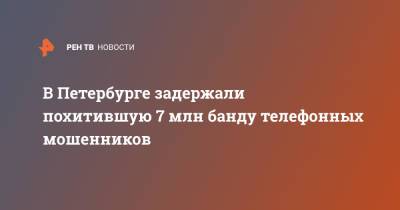 В Петербурге задержали похитившую 7 млн банду телефонных мошенников - ren.tv - Украина - Санкт-Петербург