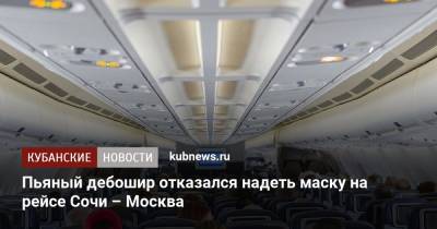Пьяный дебошир отказался надеть маску на рейсе Сочи – Москва - kubnews.ru - Москва - Сочи - Краснодарский край