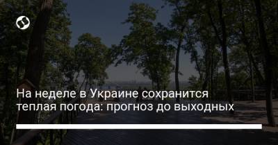 На неделе в Украине сохранится теплая погода: прогноз до выходных - liga.net - Украина - Харьковская обл. - Винницкая обл. - Житомирская обл. - Закарпатская обл. - Донецкая обл.