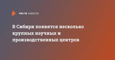 Сергей Шойгу - Владимир Путин - В Сибири появятся несколько крупных научных и производственных центров - ren.tv - Москва - Сибирь