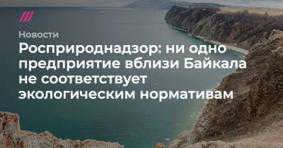 Росприроднадзор: ни одно предприятие вблизи Байкала не соответствует экологическим нормативам - tvrain.ru