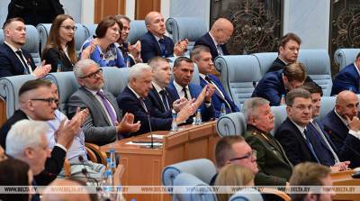 Александр Лукашенко - Наталья Кочанова - Лукашенко рассказал о возможности введения ответственности за призывы к санкциям - belta.by - Белоруссия