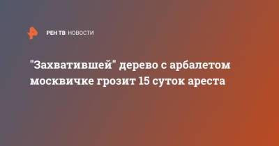 "Захватившей" дерево с арбалетом москвичке грозит 15 суток ареста - ren.tv - Москва - Россия