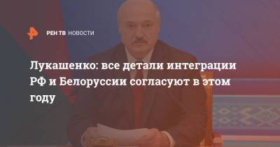 Александр Лукашенко - Лукашенко: все детали интеграции РФ и Белоруссии согласуют в этом году - ren.tv - Россия - Белоруссия
