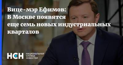 Владимир Ефимов - Вице-мэр Ефимов: В Москве появятся еще семь новых индустриальных кварталов - nsn.fm - Москва
