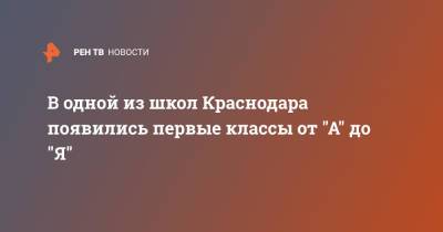 В одной из школ Краснодара появились первые классы от "А" до "Я" - ren.tv - Краснодар