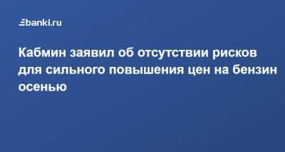 Александр Новак - Кабмин заявил об отсутствии рисков для сильного повышения цен на бензин осенью - smartmoney.one - Россия