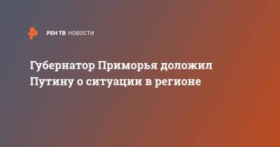 Владимир Путин - Олег Кожемяко - Губернатор Приморья доложил Путину о ситуации в регионе - ren.tv - Россия - Приморье край