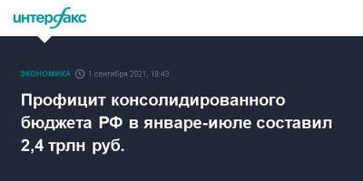 Профицит консолидированного бюджета РФ в январе-июле составил 2,4 трлн руб. - smartmoney.one - Москва - Россия