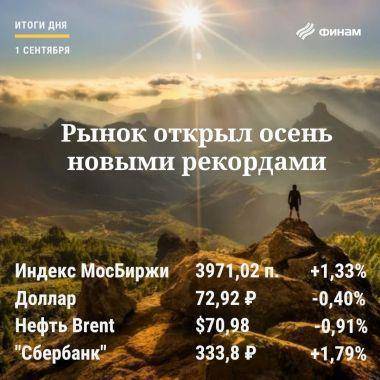 Итоги среды, 1 сентября: Рынок РФ начал осень с рекордов - smartmoney.one - Россия - Петропавловск - Petropavlovsk