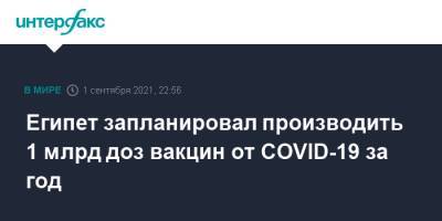 Египет запланировал производить 1 млрд доз вакцин от COVID-19 за год - interfax.ru - Москва - Китай - Египет - Каир