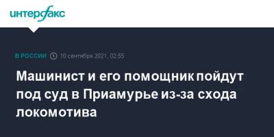 Машинист и его помощник пойдут под суд в Приамурье из-за схода локомотива - interfax.ru - Москва - Россия - Амурская обл.