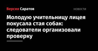 Молодую учительницу лицея покусала стая собак: следователи организовали проверку - nversia.ru - Саратовская обл.