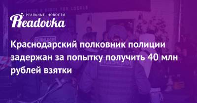 Краснодарский полковник полиции задержан за попытку получить 40 млн рублей взятки - readovka.news - Краснодар