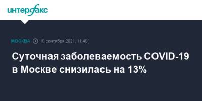 Сергей Собянин - Суточная заболеваемость COVID-19 в Москве снизилась на 13% - interfax.ru - Москва