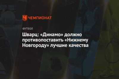 Сандро Шварц - Шварц: «Динамо» должно противопоставить «Нижнему Новгороду» лучшие качества - championat.com - Сочи - Нижний Новгород