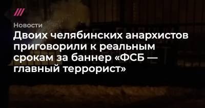 Двоих челябинских анархистов приговорили к реальным срокам за баннер «ФСБ — главный террорист» - tvrain.ru
