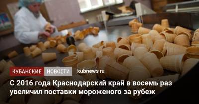 С 2016 года Краснодарский край в восемь раз увеличил поставки мороженого за рубеж - kubnews.ru - Китай - США - Краснодарский край - Израиль - Германия - Канада - Болгария - Вьетнам - Греция