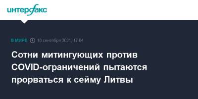 Сотни митингующих против COVID-ограничений пытаются прорваться к сейму Литвы - interfax.ru - Москва - Литва - Вильнюс