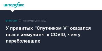 Александр Гинцбург - У привитых "Спутником V" оказался выше иммунитет к COVID, чем у переболевших - interfax.ru - Москва - Россия