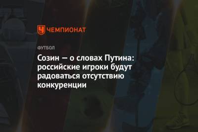 Владимир Путин - Андрей Созин - Созин — о словах Путина: российские игроки будут радоваться отсутствию конкуренции - championat.com - Россия