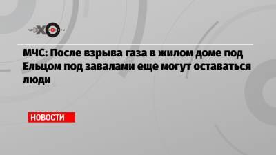 МЧС: После взрыва газа в жилом доме под Ельцом под завалами еще могут оставаться люди - echo.msk.ru