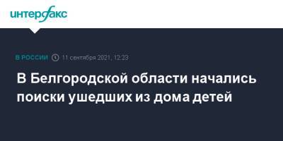 В Белгородской области начались поиски ушедших из дома детей - interfax.ru - Москва - Россия - Белгородская обл.