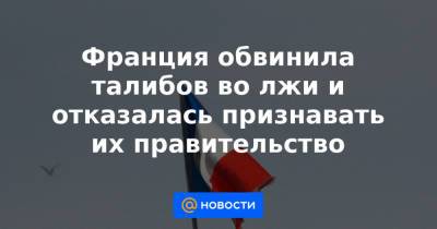 Эмманюэль Макрон - Франция обвинила талибов во лжи и отказалась признавать их правительство - news.mail.ru - Франция