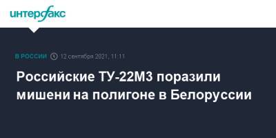Российские ТУ-22М3 поразили мишени на полигоне в Белоруссии - interfax.ru - Москва - Россия - Белоруссия - Минобороны
