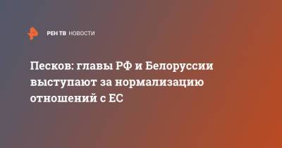 Владимир Путин - Дмитрий Песков - Александр Лукашенко - Песков: главы РФ и Белоруссии выступают за нормализацию отношений с ЕС - ren.tv - Россия - Белоруссия - Брюссель - Запад