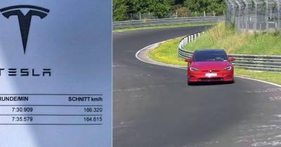 Илон Маск - Tesla Model S Plaid стала самым быстрым серийным электромобилем, проехав Нюрбургринг за 7:35.579 минут (видео) - focus.ua - Украина