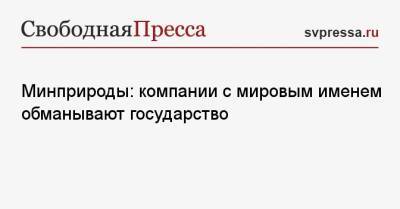 Александр Козлов - Минприроды: компании с мировым именем обманывают государство - svpressa.ru - Россия - США - Приморье край