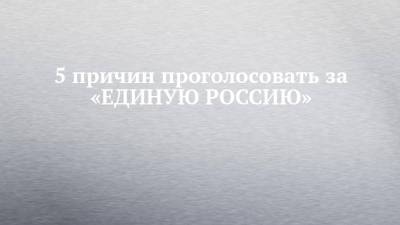 5 причин проголосовать за «ЕДИНУЮ РОССИЮ» - chelny-izvest.ru - Россия - респ. Татарстан