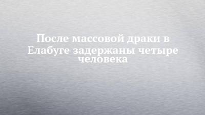После массовой драки в Елабуге задержаны четыре человека - chelny-izvest.ru - респ. Татарстан