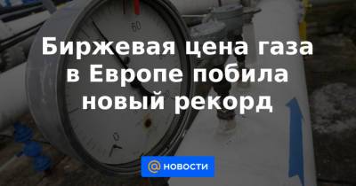 Биржевая цена газа в Европе побила новый рекорд - news.mail.ru - Лондон - Голландия