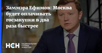 Заммэра Ефимов: Москва будет оплачивать госзакупки в два раза быстрее - nsn.fm - Москва
